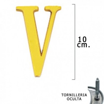 Brass Letter "V? 10 cm with...